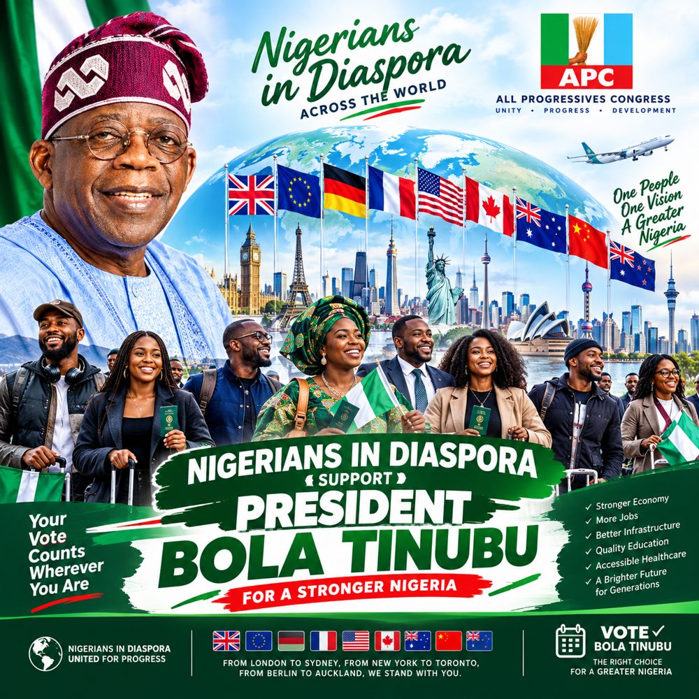 Nigerians in Diaspora support President Bola Tinubu poster